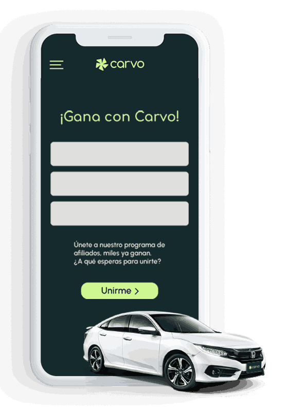 representación de un móvil dentro de un formulario de CARVO